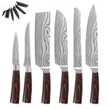 Japanese Kitchen Knife Set Laser Damascus Pattern Stainless Steel Knife Set Kitchen Tools - OZ Discount Store