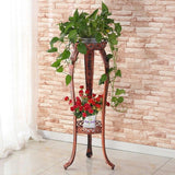 Iron Art Multi-storey Flower Airs Room Introspection Space Green Luo Balcony Shelf A Living Room Belt Round Flowerpot Frame - OZ Discount Store