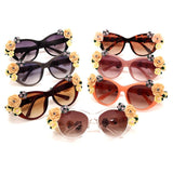 Charming Flower Fashion Cat Eye Sunglasses 