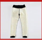 Thick Velvet Casual Wool Fleece Trousers Female Black Warm Pants Winter Lambskin Cashmere Pants For Women Leggings