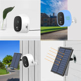 Hismaho Solar Power Charging Wireless WiFi Camera 1080P 2MP HD Outdoor Security IP Camera Surveillance External Solar Panel