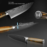  Japanese 440C High Carbon Stainless Steel Damascus Sanding Laser Knife
