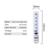 LED USB Mini 8LEDs Colorful Atmosphere Lamps Key Switch