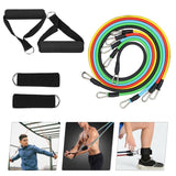 Fintess Equipment 11pcs Resistance Bands Set Workout Exercise Tube Bands Door Ankle Straps Cushioned Handles Sport Home Gym