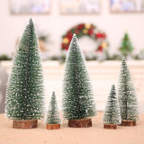Mini Christmas Tree Pine Needle Flocking Stained White Cedar Desktop Ornaments