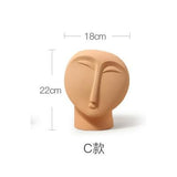 Nordic Ins Minimalist Ceramic Abstract Vase Black and White Human Face Creative Display Room Decorative Figue Head Shape Vase