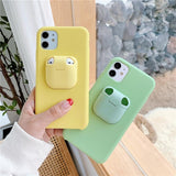 2 in 1 Earphone Storage Box For Airpods Phone Case for iPhone Headset Holder Cover