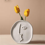 Nordic ins Home Decor Ceramic Vase for Flowers Human Face Design Decoration Home Vase luxury Pot For Dried Flower  white vase