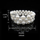 Jewelry Set Pearl Party Prom Gift Crystal Bracelet Necklace Earrings for Women