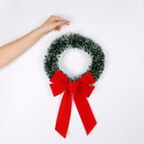 Christmas Garland With Big Bow Green Christmas Vine Ring Wreath Decoration