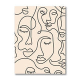 Single Line Face Drawing Wall Art Canvas Painting