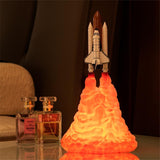 3D Print LED Night Light Space Shuttle Rocket Bedroom Table Decoration Lamp