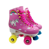 Skates Children 4 Wheels Led Balance Double Roller Skates Pink Girl Skates