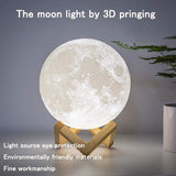 USB Rechargeable 3D Print Moon Lamp Night Light