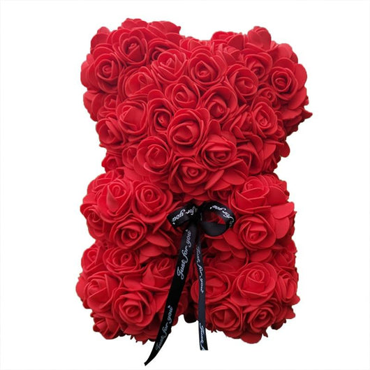 40cm Teddy Bear of Rose Artificial Flowers PE Rose Bear Gift Box