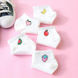 Colorful fruit Invisible Short Woman Sweat summer comfortable cotton girl women's boat socks ankle low female 1pair=2pcs ws194