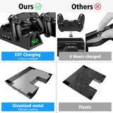 OIVO PS4/PS4 Slim/PS4 Pro Dual Controller Charger Console Vertical Cooling Stand Charging Station LED Fan For SONY Playstation 4