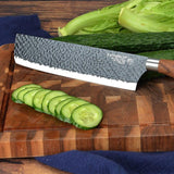 SHUOJI Best Kitchen Knives Set 6 PCS Forged Kitchen Knife With Scissors&Ceramic Peeler Chef Slicer Nakiri Paring Knife Gift Case