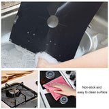 4Pcs/set Black&Sliver Reusable Foil Gas Hob Stovetop Protector