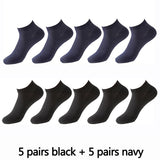 10 Pairs/Lot Bamboo Fiber Socks Men New Casual Business Anti-Bacterial Deodorant Breatheable Man Short Sock For Men
