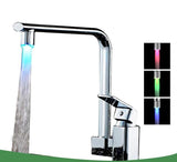 LED Light Faucet Shower Water Tap Temperature Sensor Lever Universal Adapter