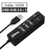 USB 3.0 Hub USB Splitter High Speed 3 6 Ports 2.0 Hab TF SD Card Reader All In One For PC Computer Accessories - OZ Discount Store