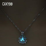 Luminous Shine In The Dark Lotus Flower Pendant Necklace Women Jewelry For Women