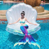 170cm Giant Inflatable Shell Pool Float New Design 2019 Summer Water Air Bed Lounger Clamshell With Pearl Seashell Scallop Board