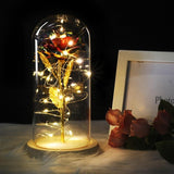 6 Colour Beauty And The Beast Red Rose In A Glass Dome On A Wooden Base - OZ Discount Store