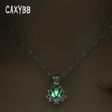 Luminous Shine In The Dark Lotus Flower Pendant Necklace Women Jewelry For Women