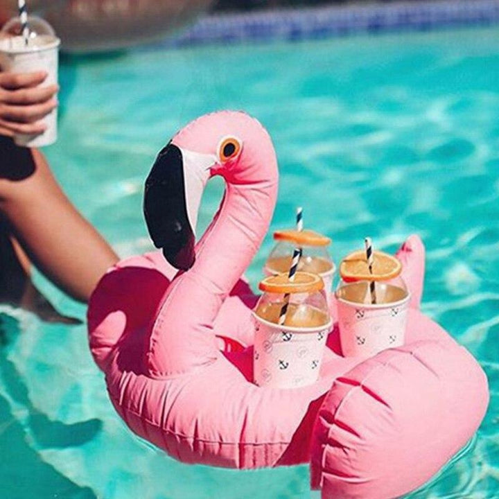 Ice Bucket Flamingo Cup Holder Inflatable Pool Float Cooler Table Drink Food Tray Party Toys Boia Piscina Swimming Mattress (white)