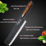 SHUOJI Best Kitchen Knives Set 6 PCS Forged Kitchen Knife With Scissors&Ceramic Peeler Chef Slicer Nakiri Paring Knife Gift Case