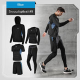 5 Pcs/Set Men's Tracksuit Gym Fitness Compression Sports Suit