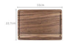 Black walnut round pizza chopping board with handle