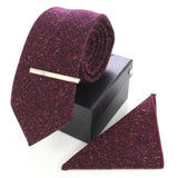 Hand Made Tie Cashmere Multicolor Solid Neck Tie & Pocket Square Gift Box Set