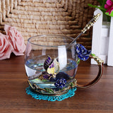 Beauty And Novelty Enamel Coffee Cup Mug Flower Tea Glass Cups