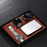 Quartz Watches Clock Sunglasses Card Case/wallet Man Gifts with Box