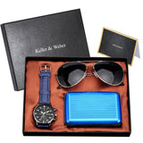 Quartz Watches Clock Sunglasses Card Case/wallet Man Gifts with Box