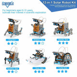 12-in-1 Solar Robot Creation Kit with Solar Powered Motorized Engine and Gears