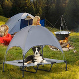 Pet Bed With Canopy Portable Dog Camp Tent Raised Dog Bed With Sun Canopy Double-layer Camp Tent for Dogs Cats Outdoor Camping
