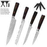 Damascus Pattern Blade Kitchen Knives Set 7cr17 Stainless Steel - OZ Discount Store