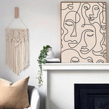 Single Line Face Drawing Wall Art Canvas Painting