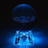 6cm 3D Engraved Galaxy Solar System Crystal Lamp