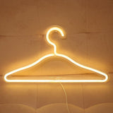 LED Neon Light Sign Clothes Stand USB Powered Hanger Night Lamp for Bedroom