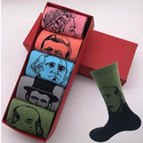5 pairs of socks new design men's cotton socks funny gift box (Have Not Box US 7-10 EUR 39-44)