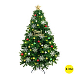Christmas Tree Kit Xmas Decorations Colorful Plastic Ball Baubles with LED Light 1.8M Type2 - OZ Discount Store