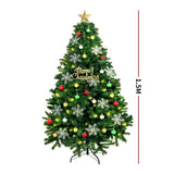 Christmas Tree Kit Xmas Decorations Colorful Plastic Ball Baubles with LED Light 1.5M Type2 - OZ Discount Store